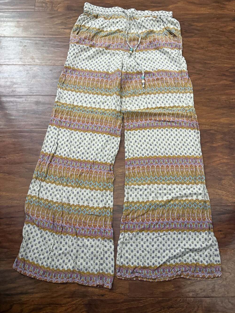American Eagle Outfitters Women's Printed Drawstring Wide-Leg Palazzo Pants
